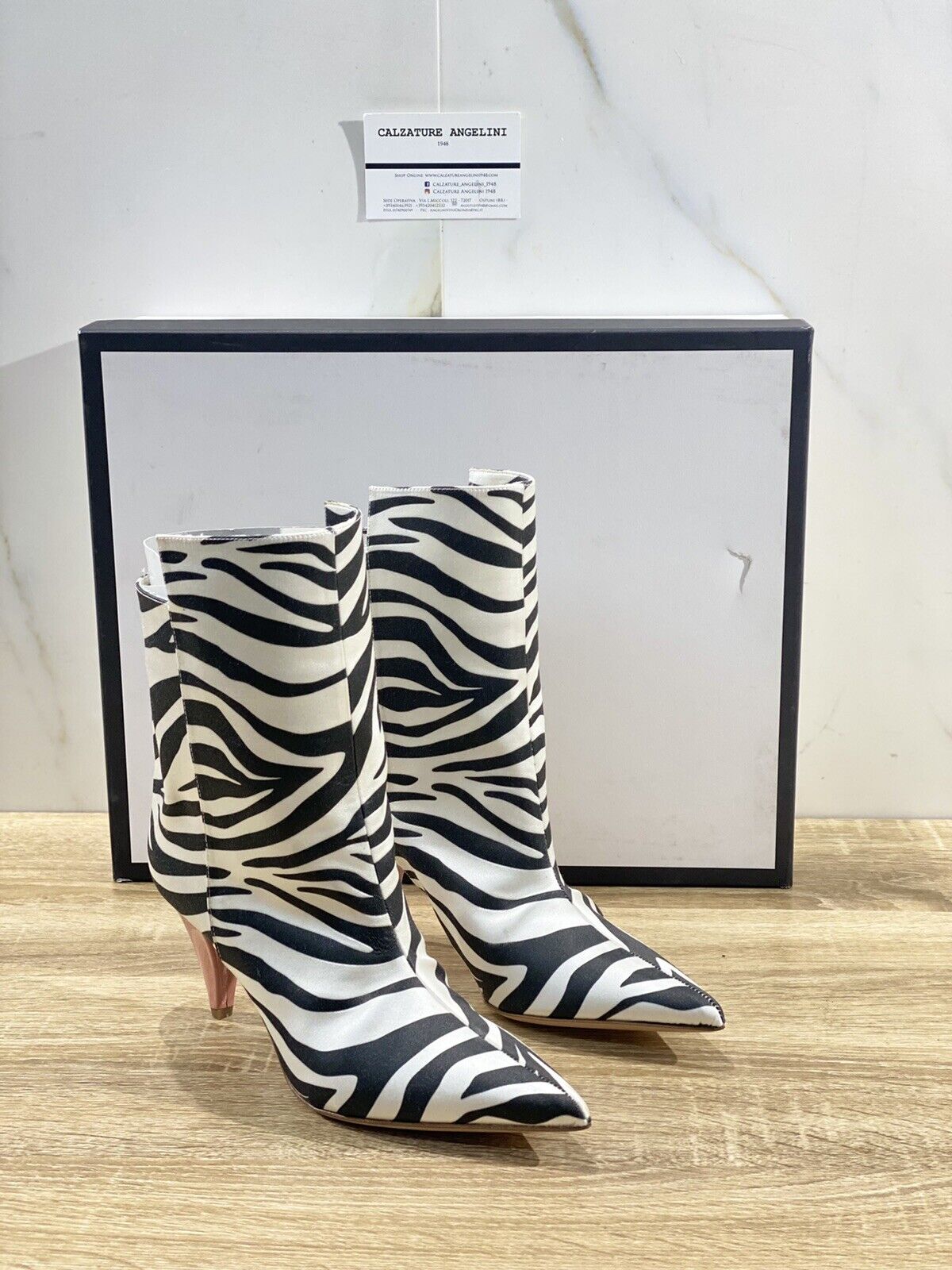 Sebastian Stivaletto Donna S8562 Satin Zebra Luxury Woman Boot 37