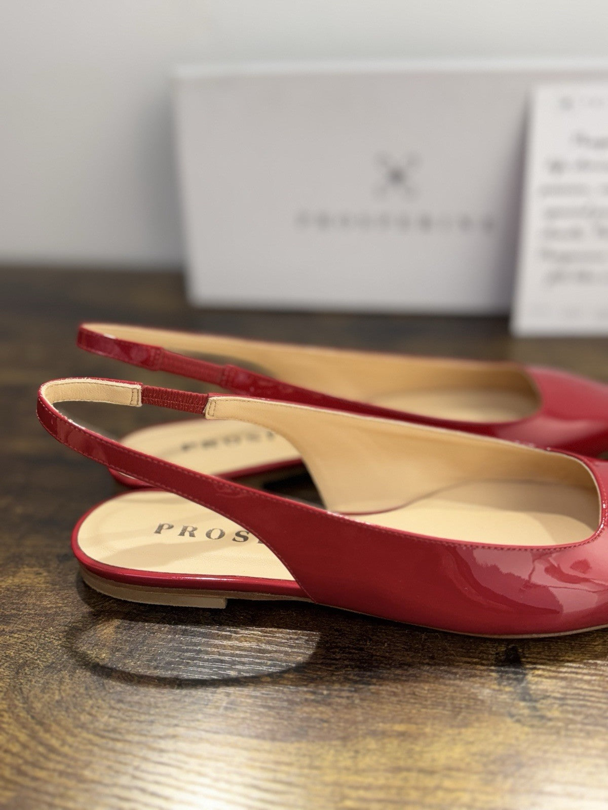 Prosperine Ballerina Sling Back Vernice Rossa Casual Donna 37.5