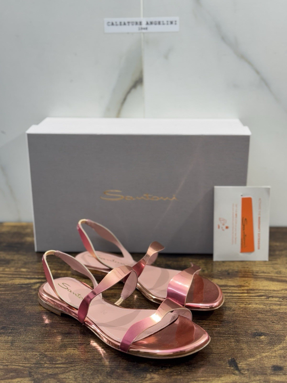 Santoni Sandalo Pelle Specchio Pink   Luxury Santoni Scarpe Donna 37