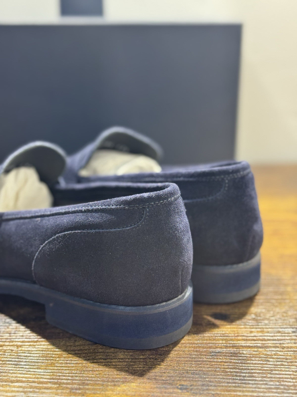 Seboy’s Mocassino Suede Blu Extra Light Made In Italy Uomo 42,5