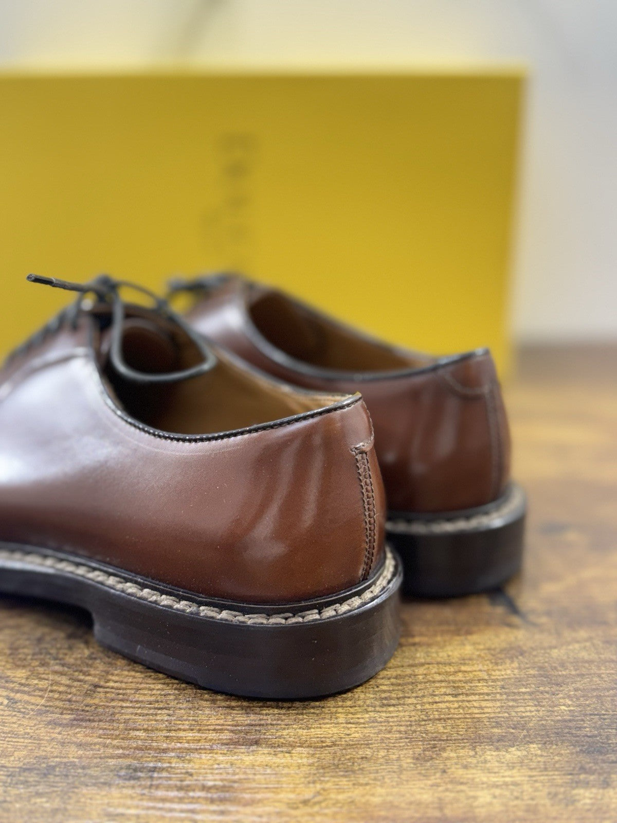 Doucal’s Derby Pelle Polish Castagno Luxury Doucal’s Scarpa Uomo 40.5