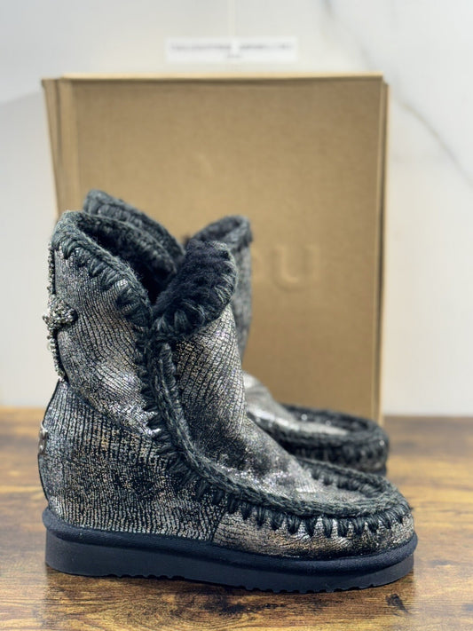 Mou Inner Wedge Nero Laminato Casual Mou Woman Boot 36