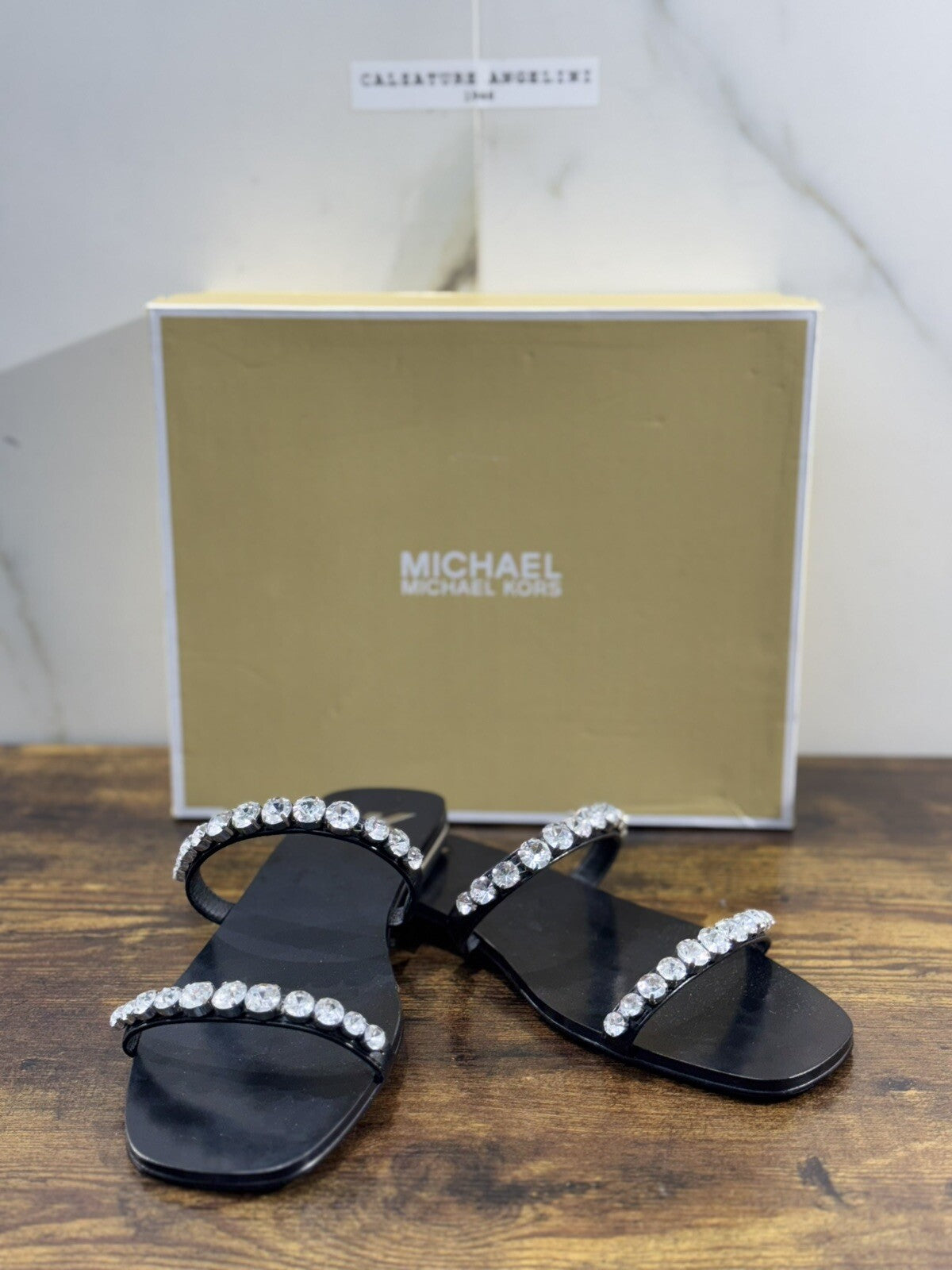 Michael Kors Jessa Flat Sandal Pelle Nero Casual Sandal 37