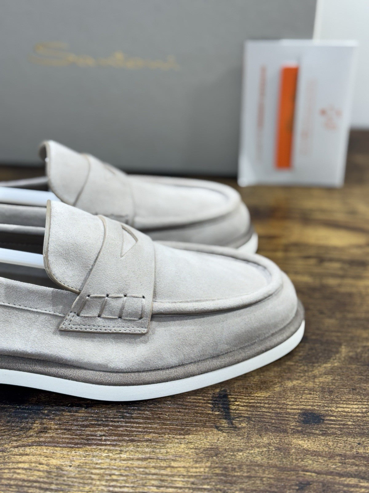 Santoni Mocassino Suede Beige  Luxury Santoni Scarpe Donna 37