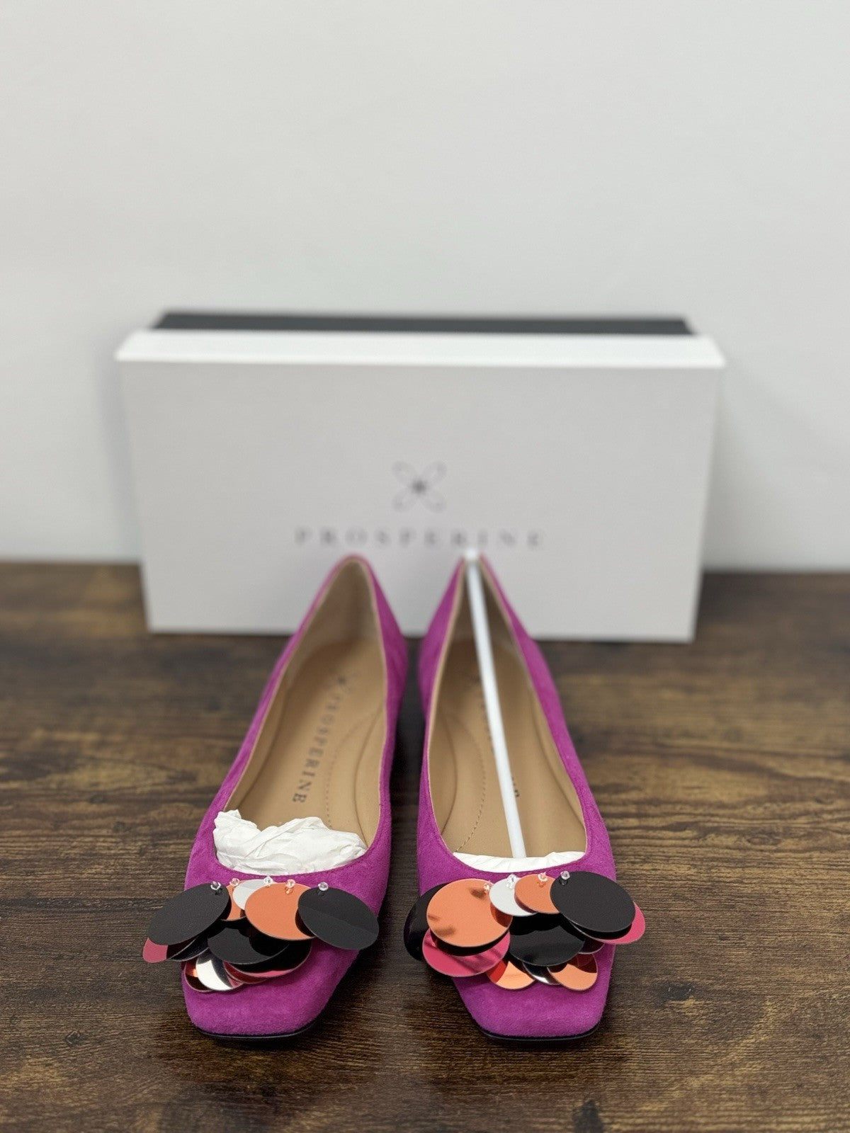 Prosperine Ballerina  Suede Magenta Flat  Scarpa Donna 35
