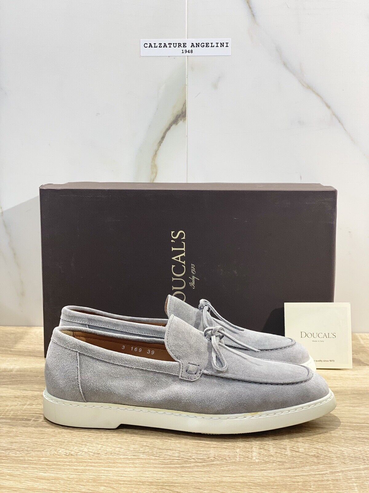 Doucal’s Mocassino Uomo Wash Suede Grey Ultra Flexible Luxury Men  39