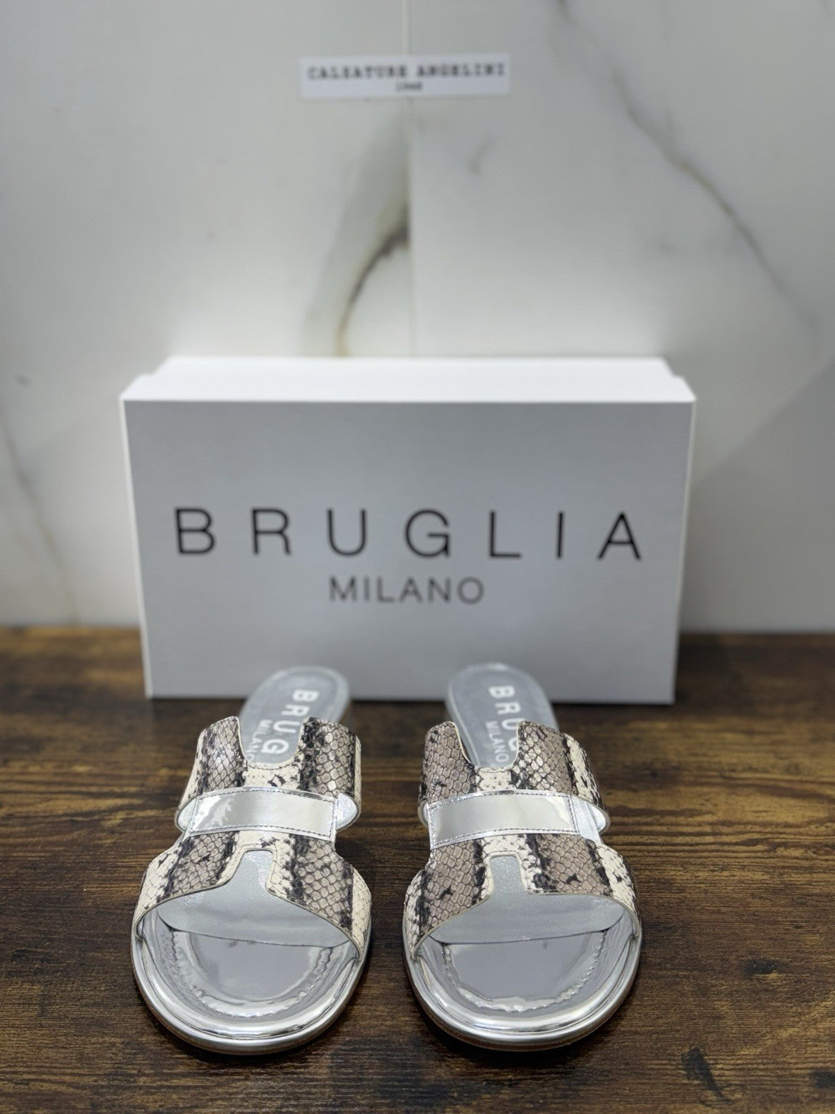Bruglia Milano Sandalo Donna Argento   Pelle  Top Quality Scarpe Donna 41
