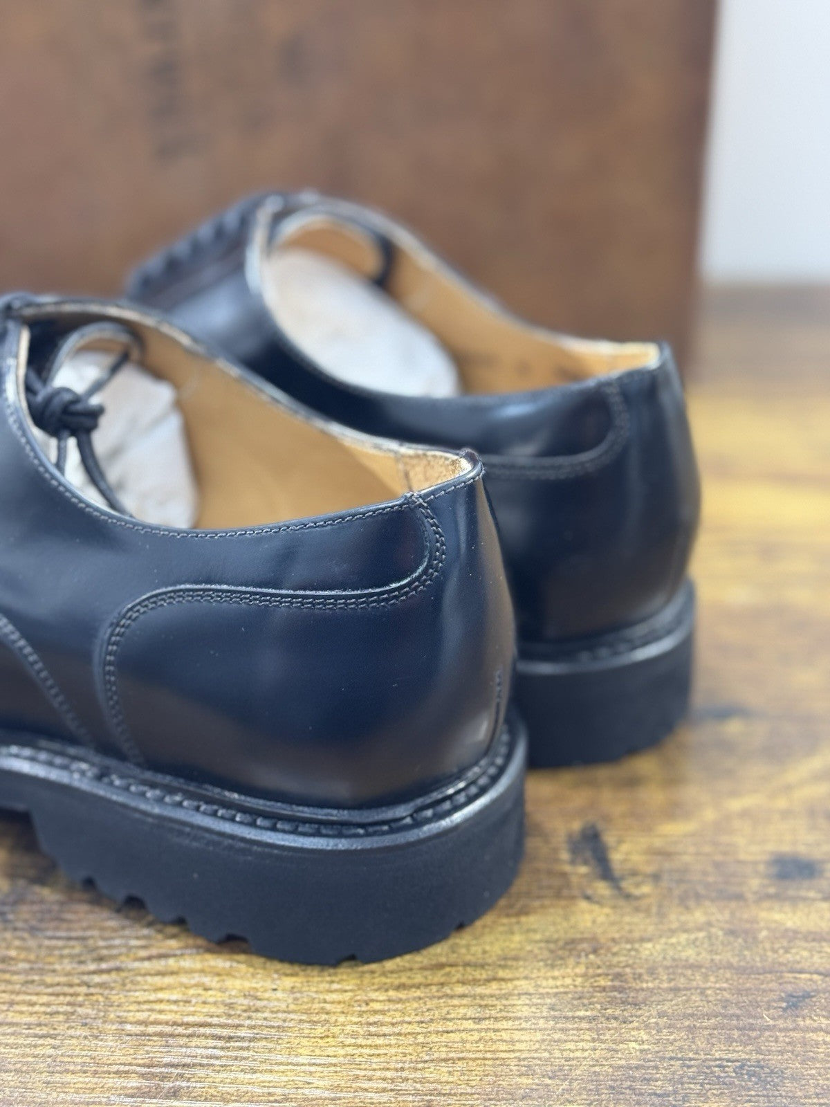 Berwick 1707 Stringata Pelle Nera  Fondo Vibram Uomo 43.5