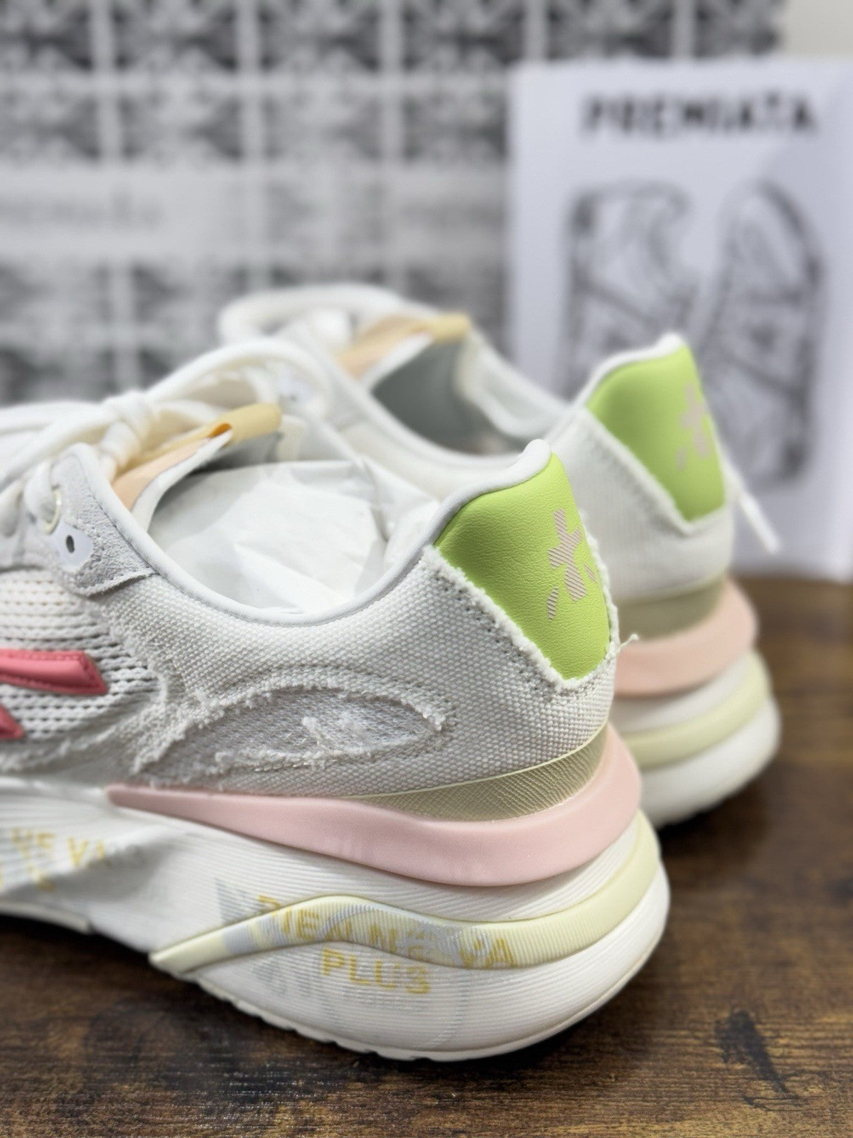Premiata Moerun  Sneaker Pelle E TessutoBianca   Casual Premiata Scarpa Donna 41