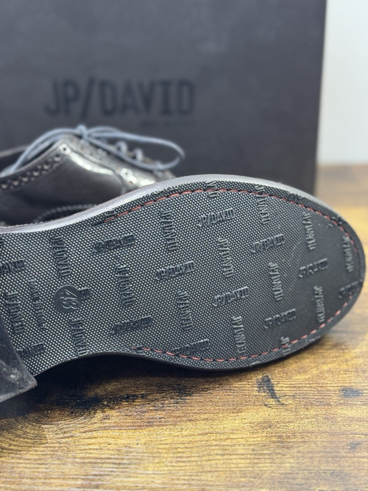 Jp David Brogue  Pelle Testa Moro 100% Made In Italy Casual 43