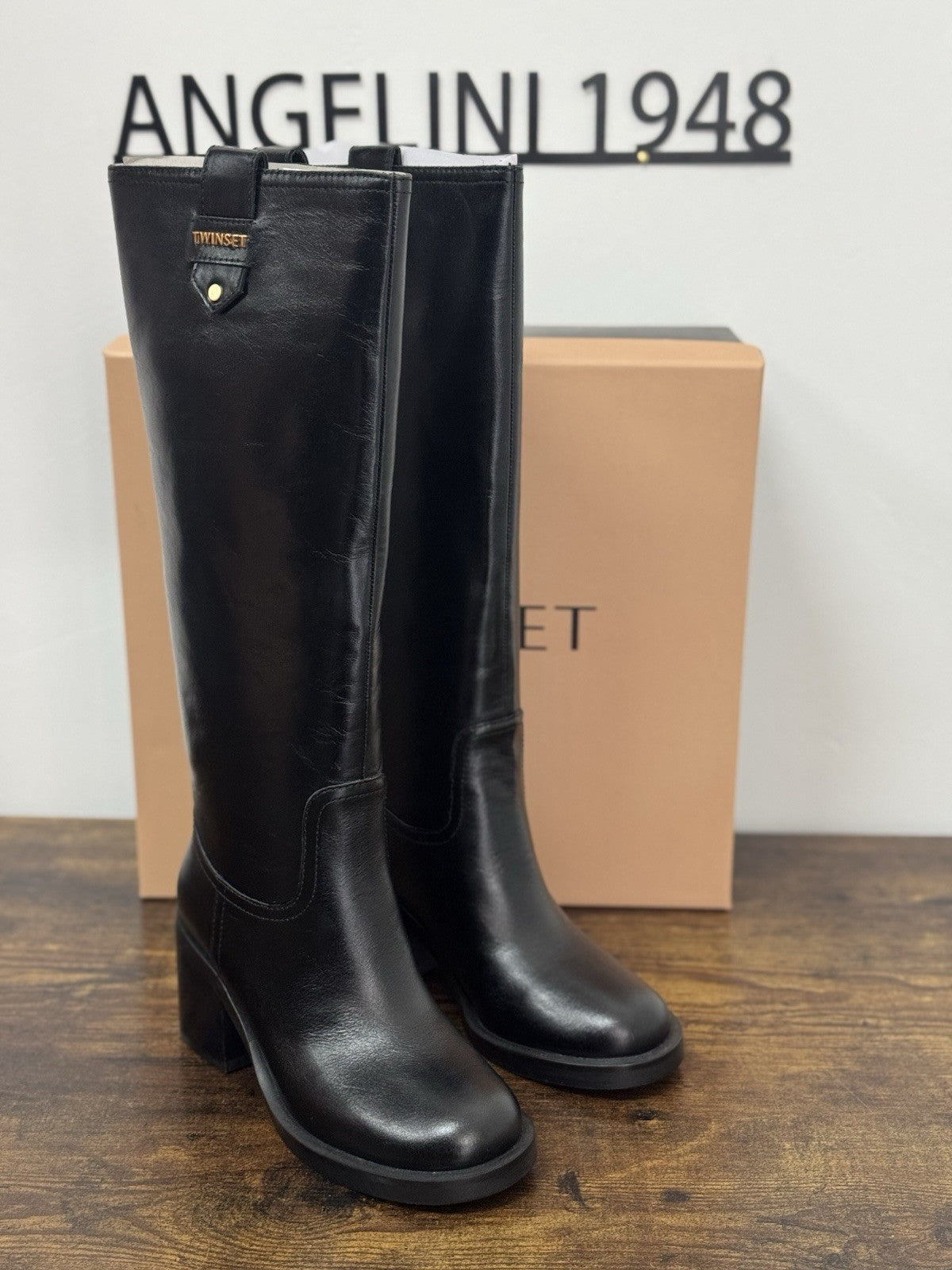 Twin Set Stivale  Pelle Nero  Con Tacco Casual Boot Donna 37