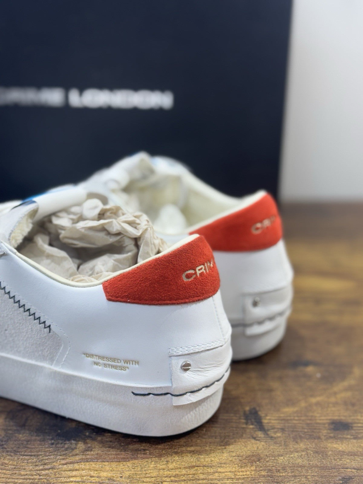 Crime London Sneaker Distressed Pelle  Bianca Causal Uomo 41