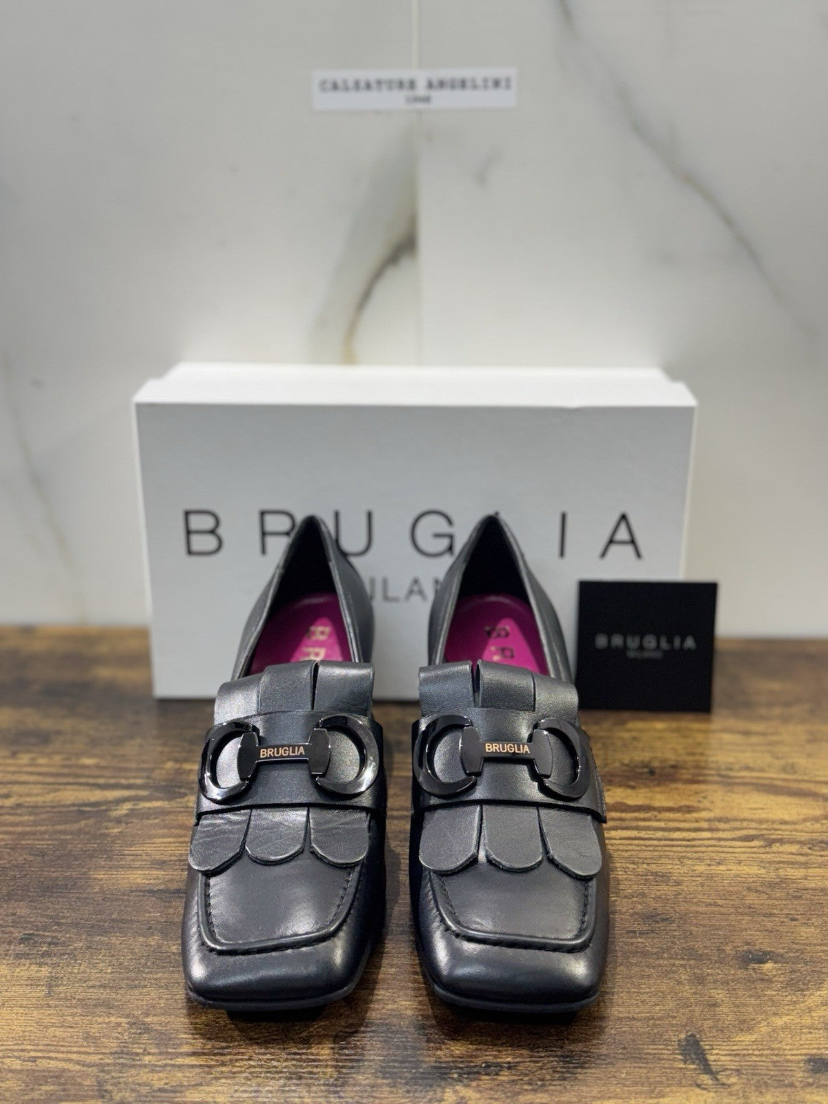 Bruglia Milano Mocassino Nero Pelle  Top Quality Scarpe Donna 40