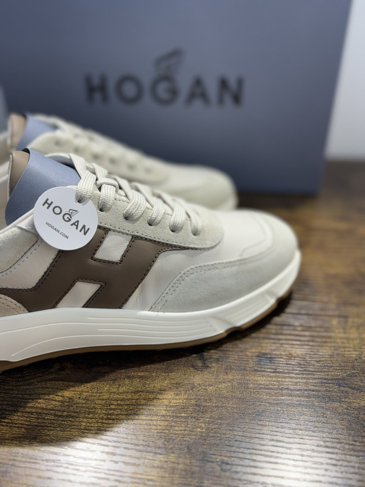 Hogan Hyperlight Sneaker Suede Brown Ivory     Memory Foam Causal Hogan Uomo 40