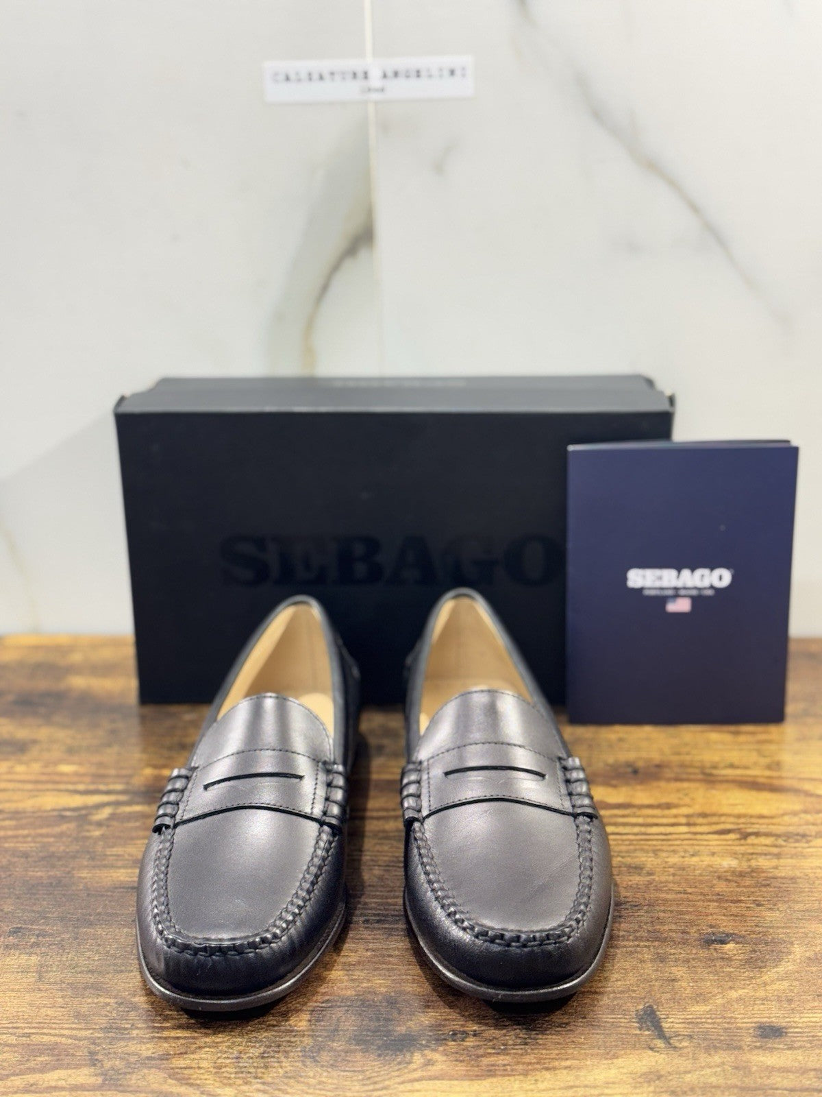 Sebago Mocassino Danielle Pelle Nero Fondo Cuoio Icon Sebago Loafer Donna 40