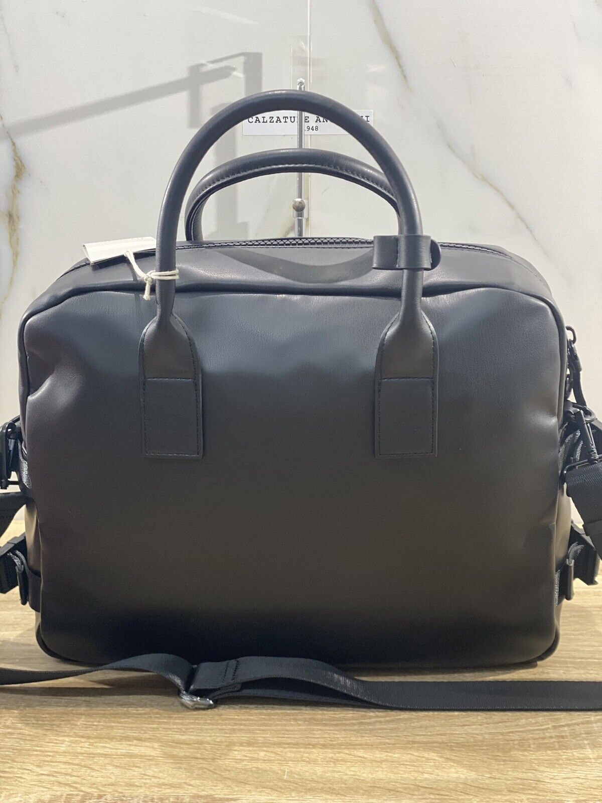 Trussardi Briefcase Uomo Pelle Eco Nera Borsa Da Lavoro Trussardi Uomo Tracollo