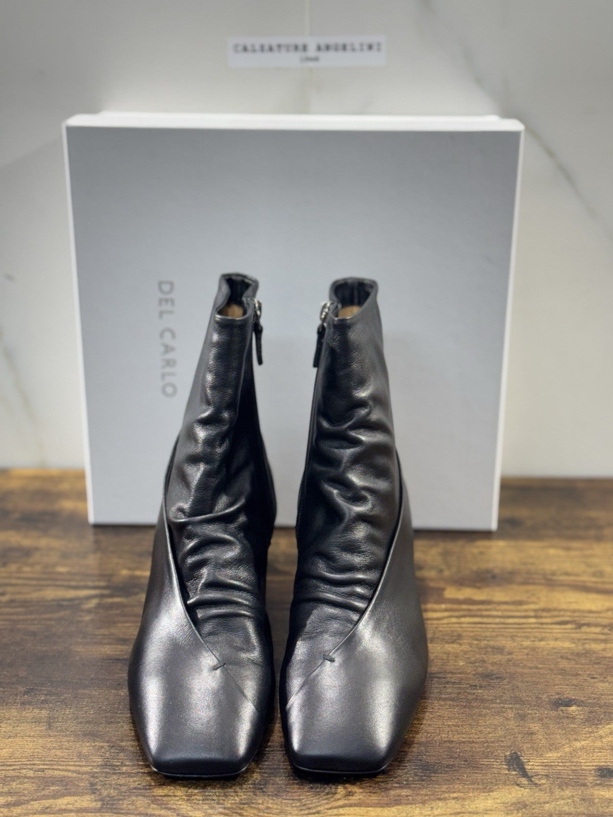 Del Carlo Stivaletto  Pelle Nero Luxury Made In Italy Boot Donna 40