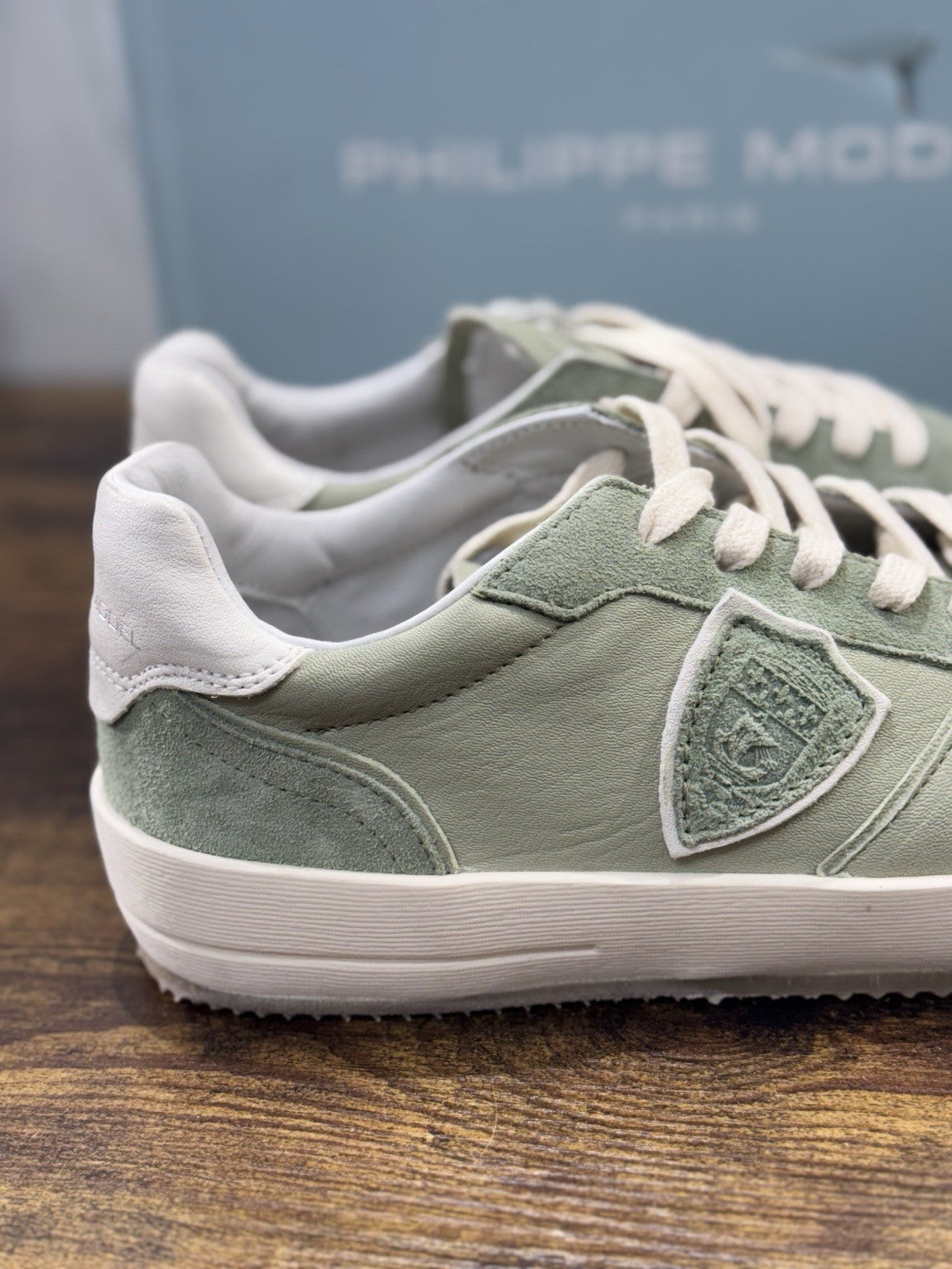 Philippe Model Nice Low Men Sneaker Uomo Pelle Verde 41