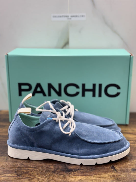 Panchic Lace Up Scarpa Suede Blu Casual Uomo 41