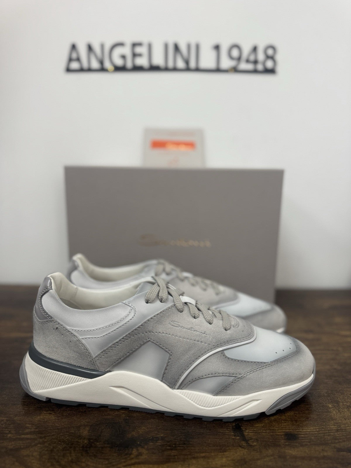Santoni Innova Sneaker Pelle Grey   Casual Luxury Santoni Scarpa Uomo 43.5