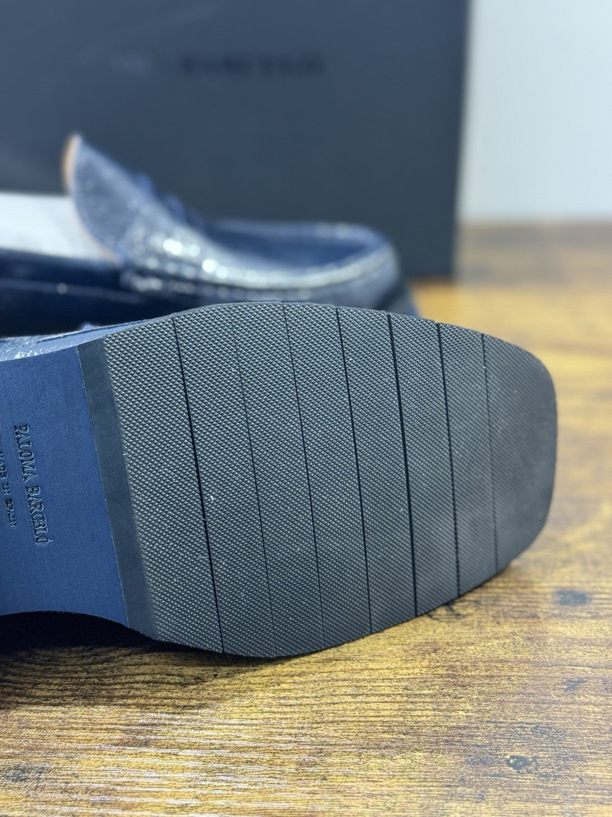 Paloma Barcelo’ Mocassino  Feather   Pelle Blu     Casual Loafer Donna 41