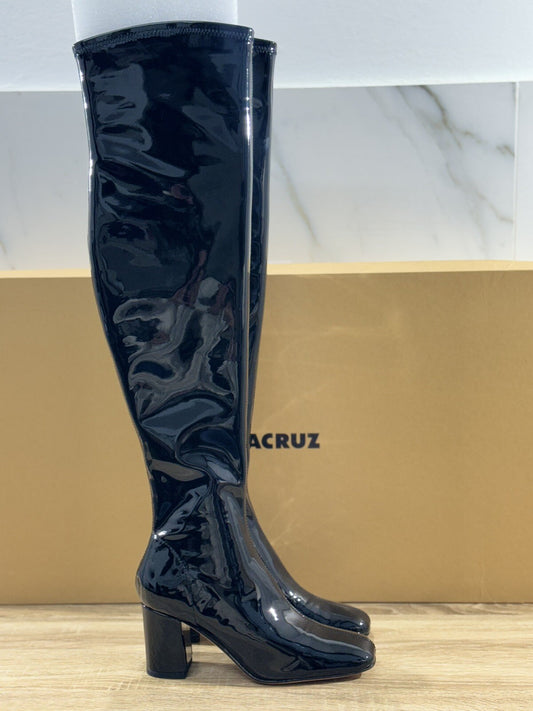 Lola Cruz Stivale Donna Vernice Nero Sopra Ginocchio Casual Woman Boot 36
