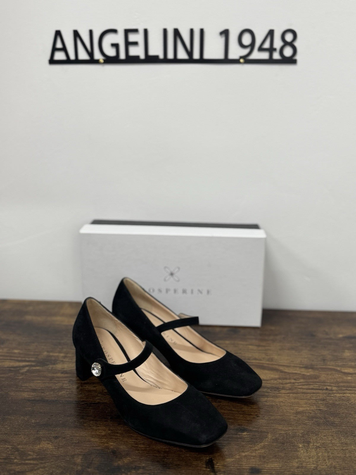 Prosperine Décolleté Suede Nero Con Tacco Scarpa Donna 37
