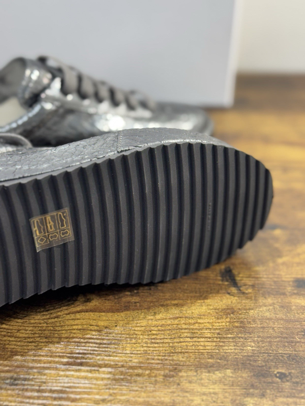 Del Carlo Sneaker     Pelle Acciaio     Luxury Made In Italy Casual   Donna 38