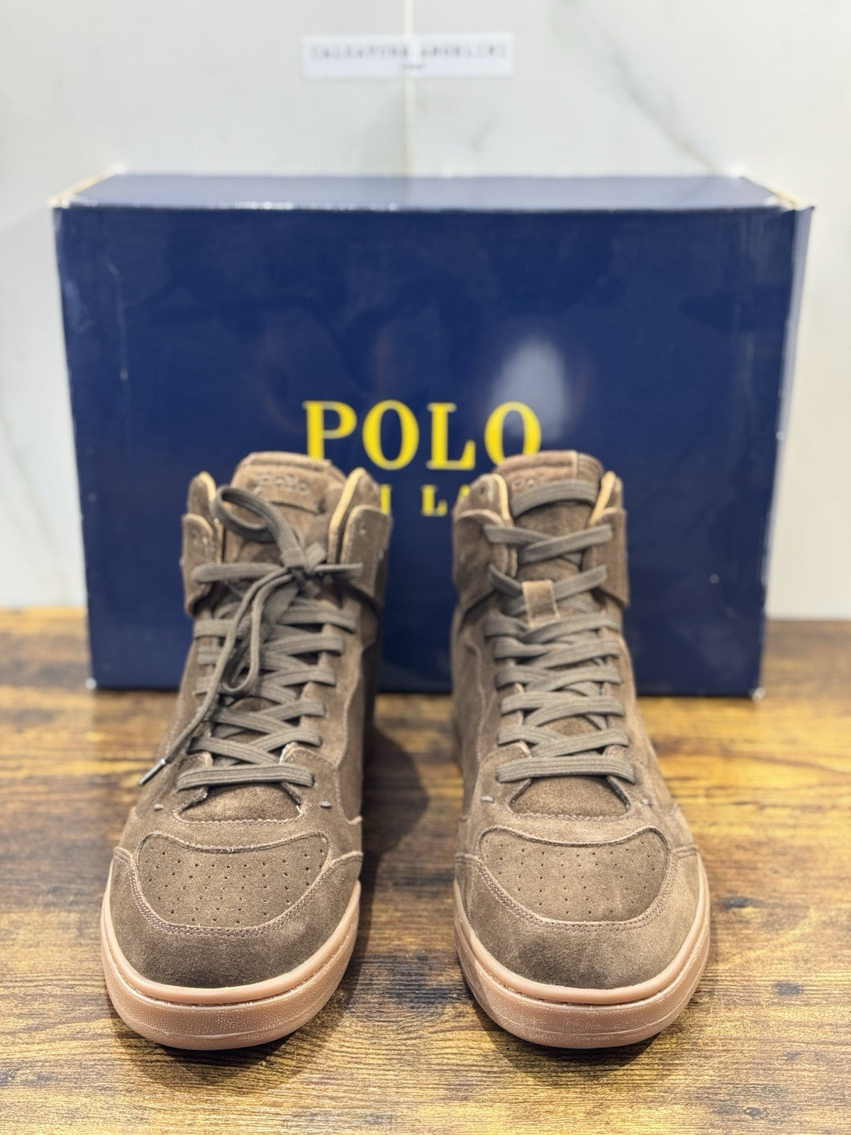 Polo Ralph Lauren Sneaker High Skate Suede Marrone Casual Uomo 45