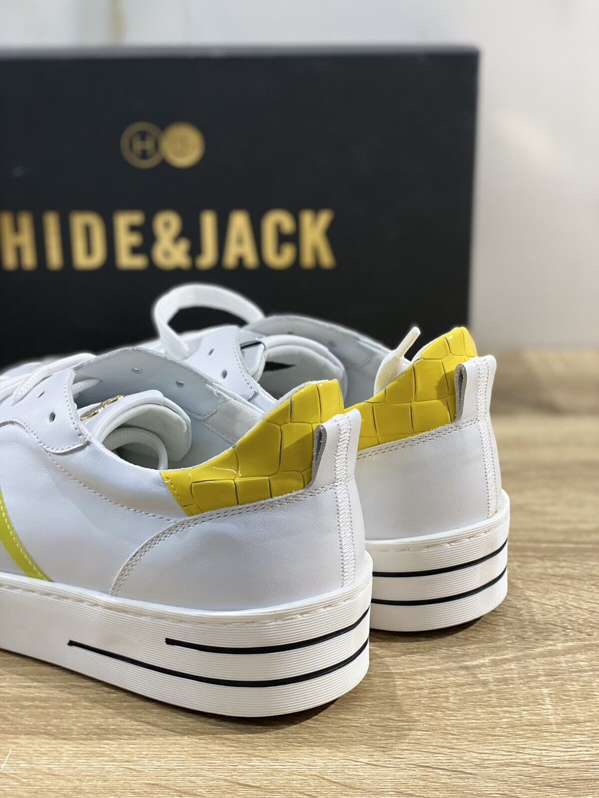 Hide & Jack Sneakers Uomo Pelle Bianca Fully Made In Italy 45