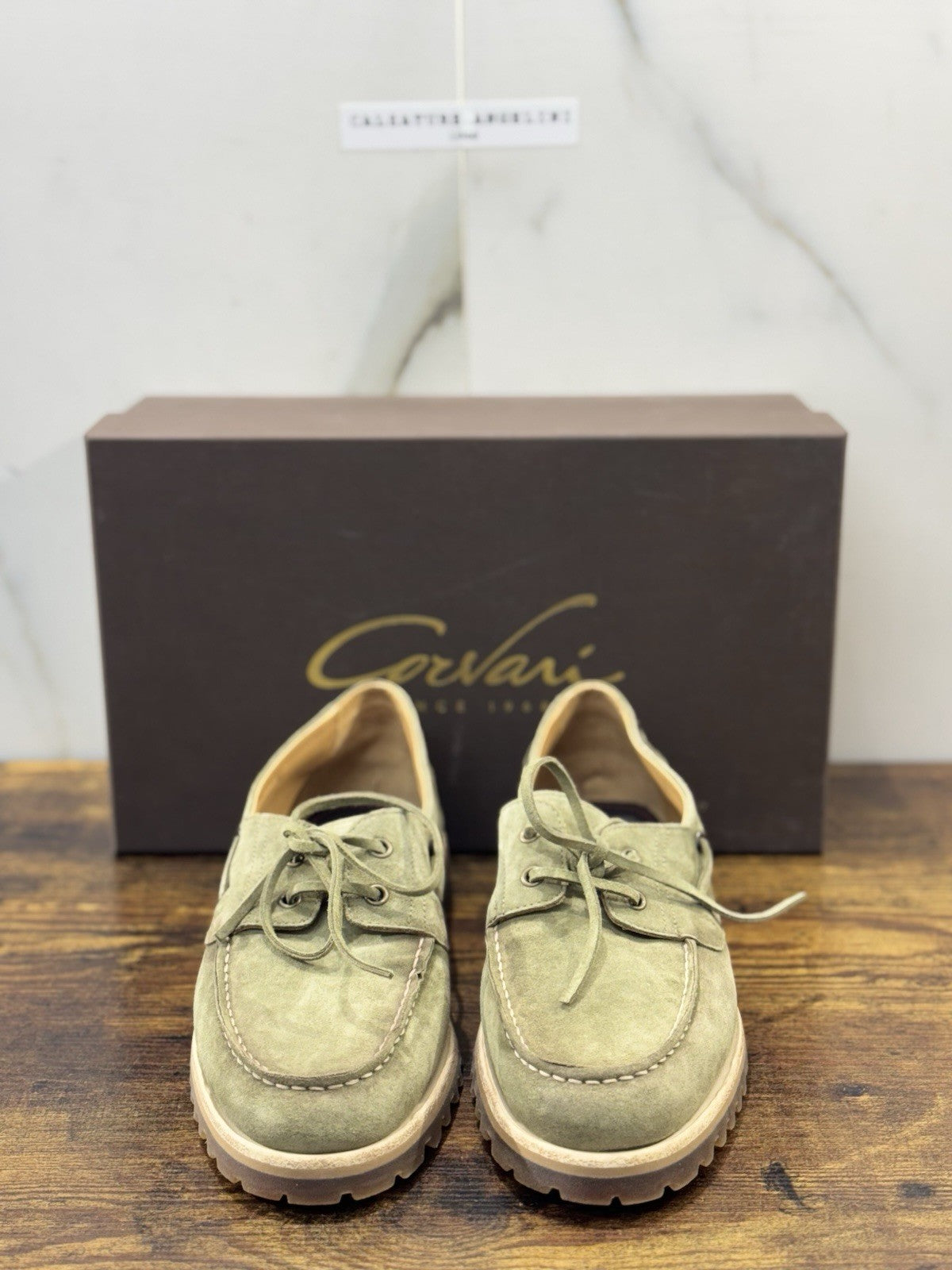Corvari Scarpa Uomo Barca Suede Bosco Casual Corvari Uomo 42