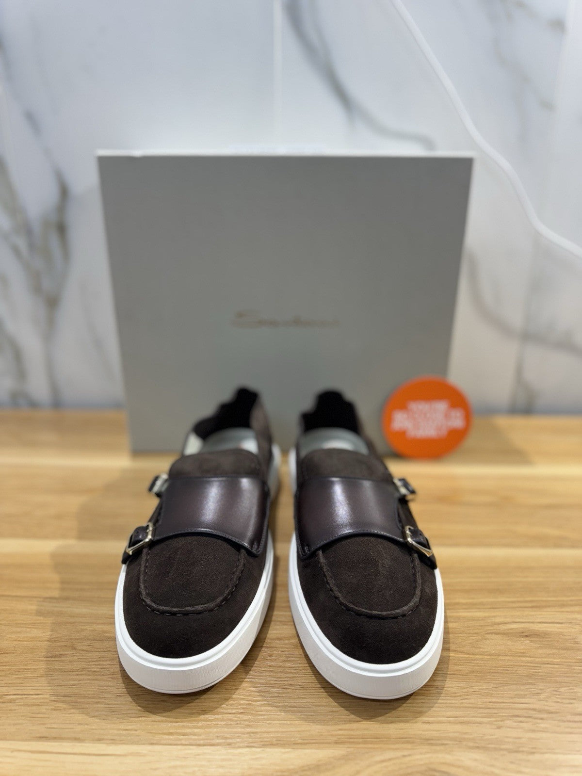 Santoni Mocassino Doppia Fibbia Suede  Marrone Icon Casual Santoni Uomo 44