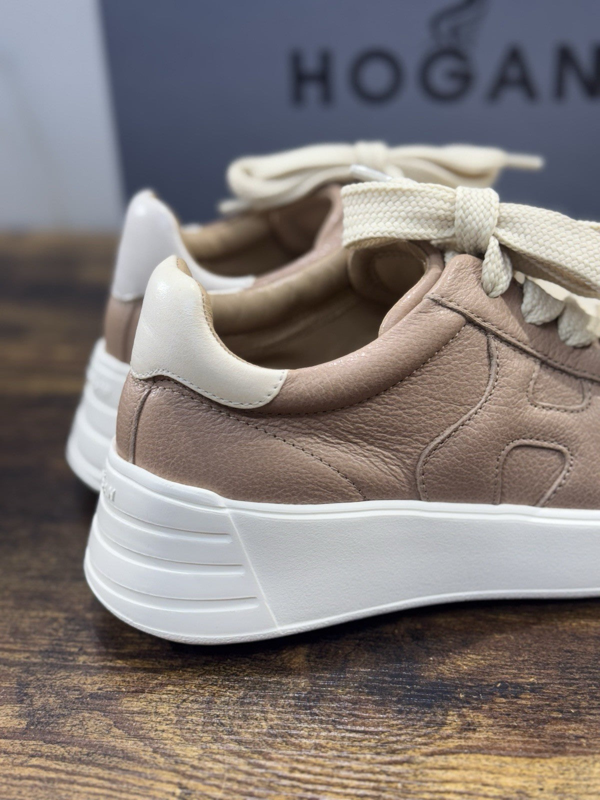 Hogan h562 Memory Foam  Sneaker Pelle Nude  Casual Hogan Donna 35