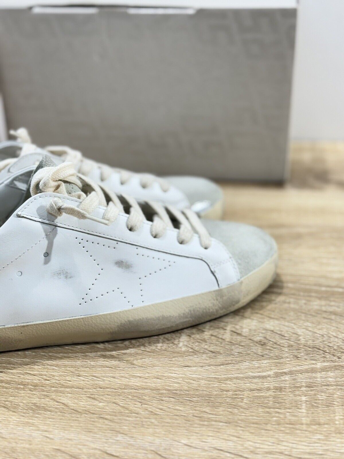 Golden Goose Sneaker Uomo Super Star Bianca Pelle Luxury Men Sneaker 42