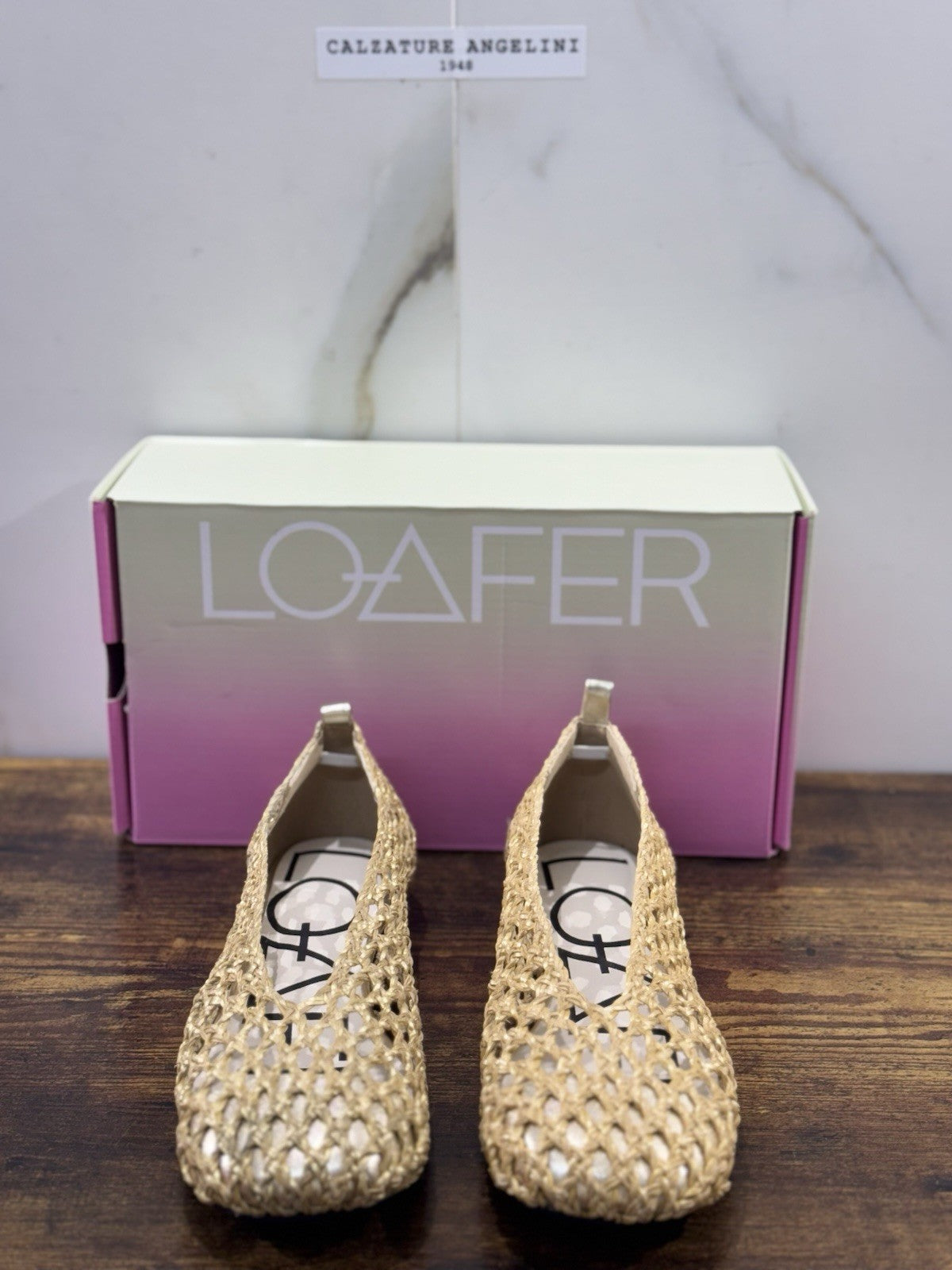 Ballerina Loafer Holes Pelle Oro Intrecciata Donna 41