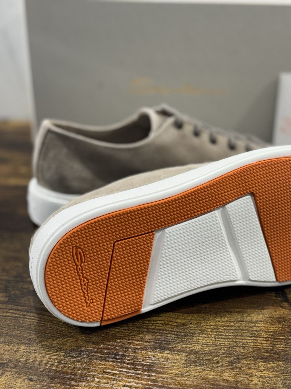 Santoni Sneaker Suede Beige  Icon Luxury Men Santoni Shoes Icon Uomo 41.5