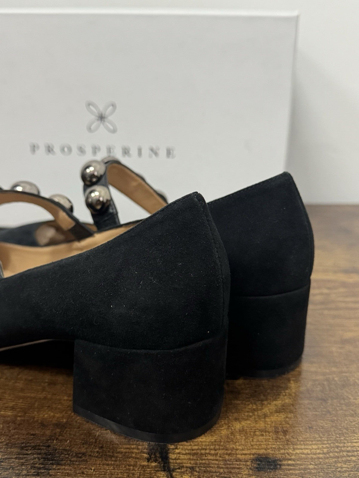 Prosperine Décolleté Suede Nero Con Tacco Scarpa Donna 36