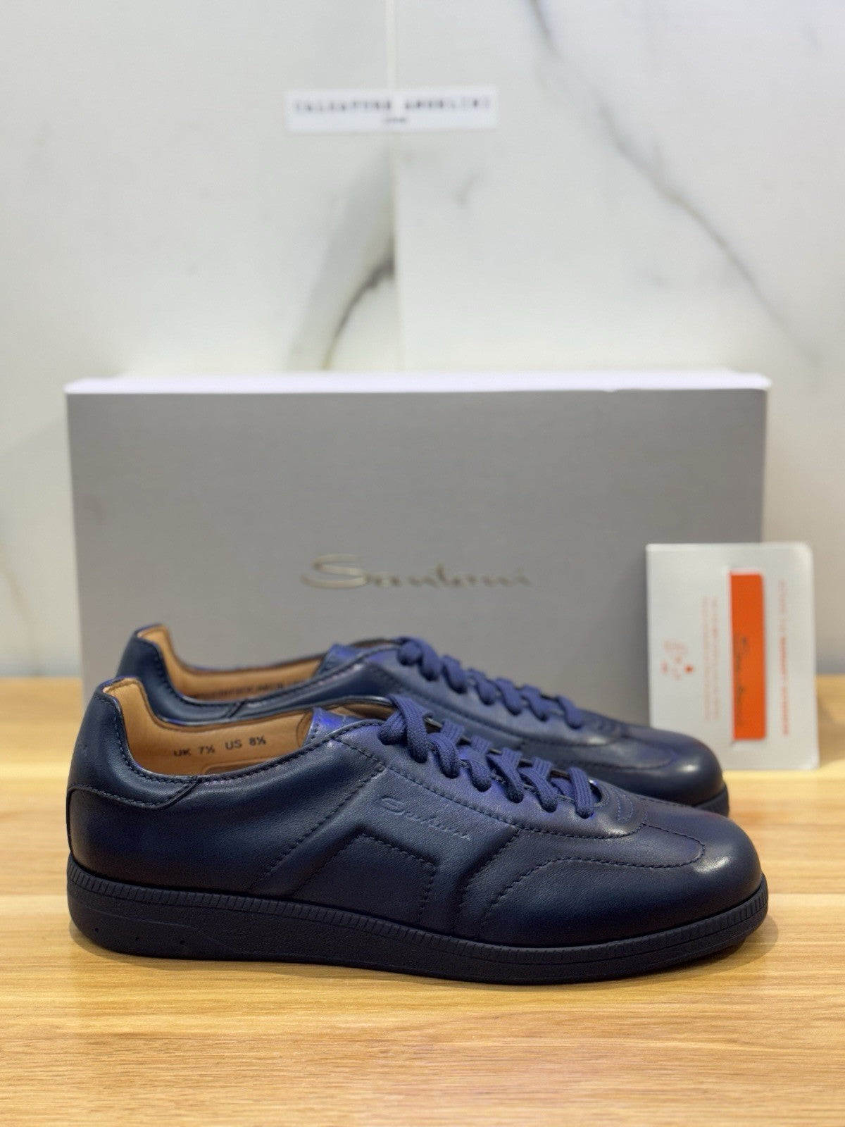 Santoni Dbs Only Sneaker Pelle  Blu  Luxury Santoni Scarpa Uomo 41.5