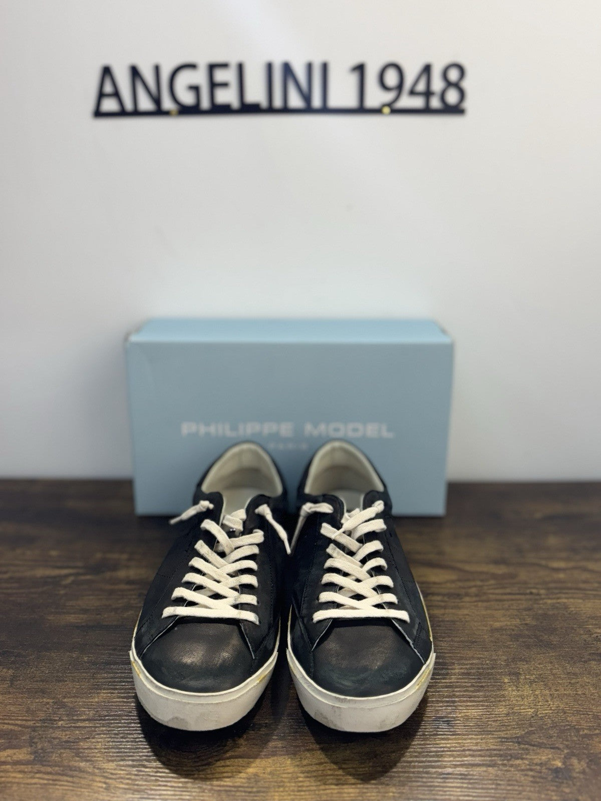 Philippe Model Paris Low Pelle Nera Casual Sneaker Uomo 45