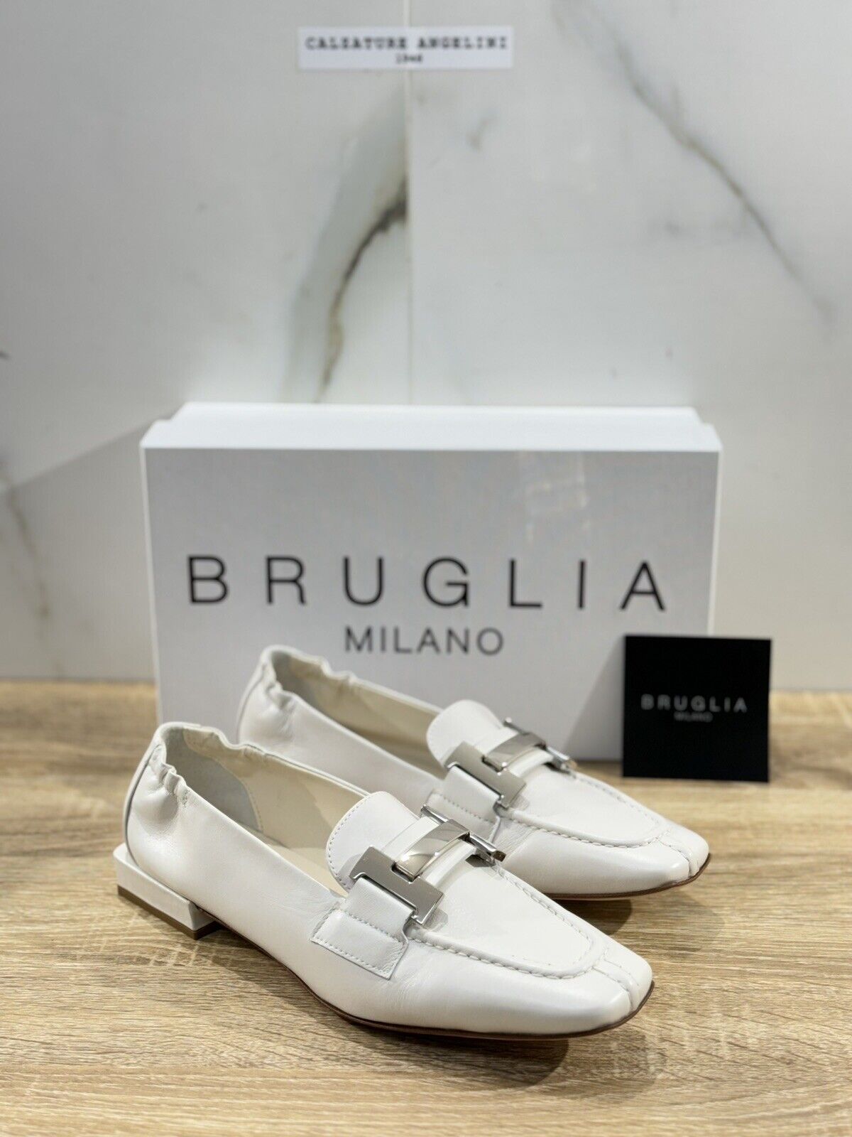 Bruglia Milano Mocassino Donna Bianco  Luxury Casual Loafer Handmade 38