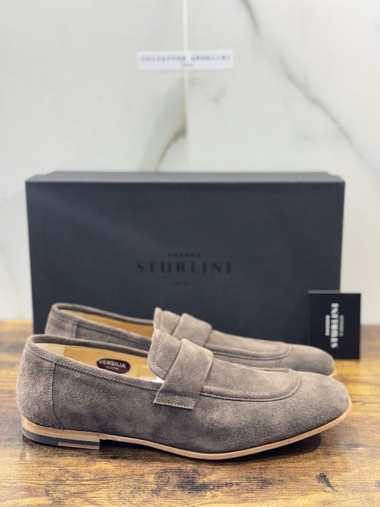 Sturlini Firenze Mocassino  Uomo Suede T Moro   Luxury Craftmanship Men 40.5