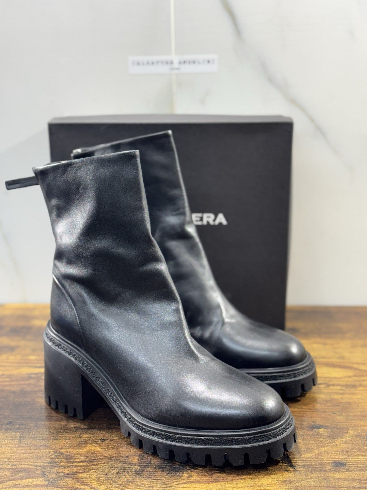 HALMANERA Biker Donna Rost  Pelle Nera Extra Light Casual Handmade Boot 41