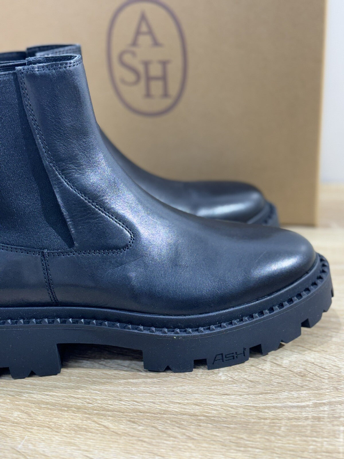 Ash Genesis Stud Combat Boot Donna Pelle Nero Casual Boot Ash 40