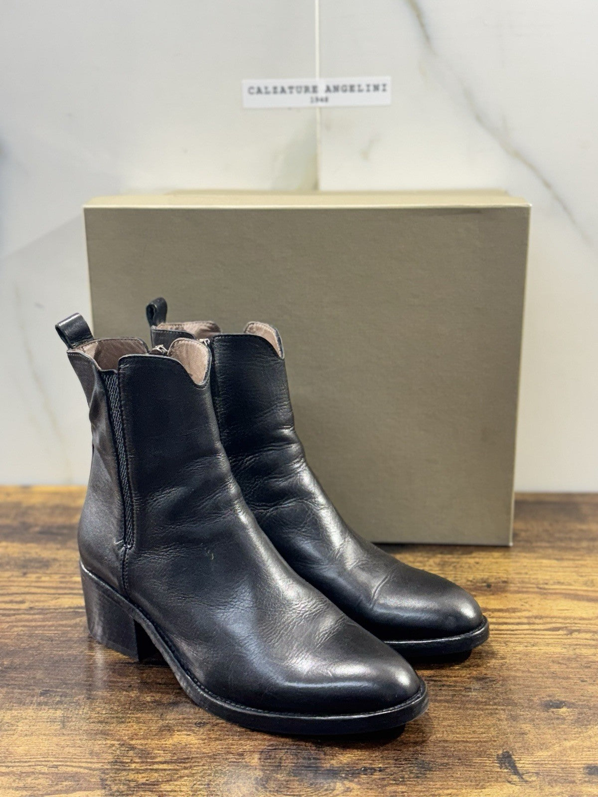 Duccio Del Duca Stivaletto Pelle Nera Made In Italy Donna 37