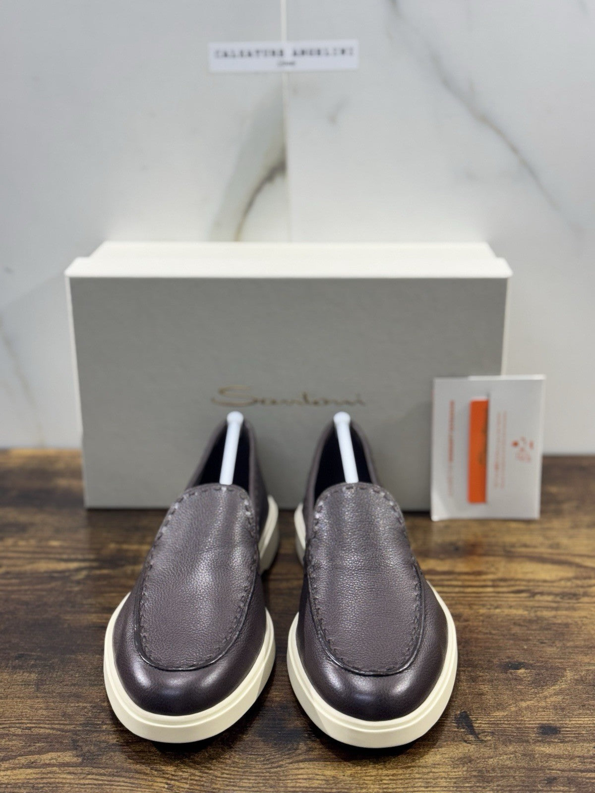 Santoni Mocassino Summer Walk Pelle Brown  Luxury Santoni Scarpe Donna 42