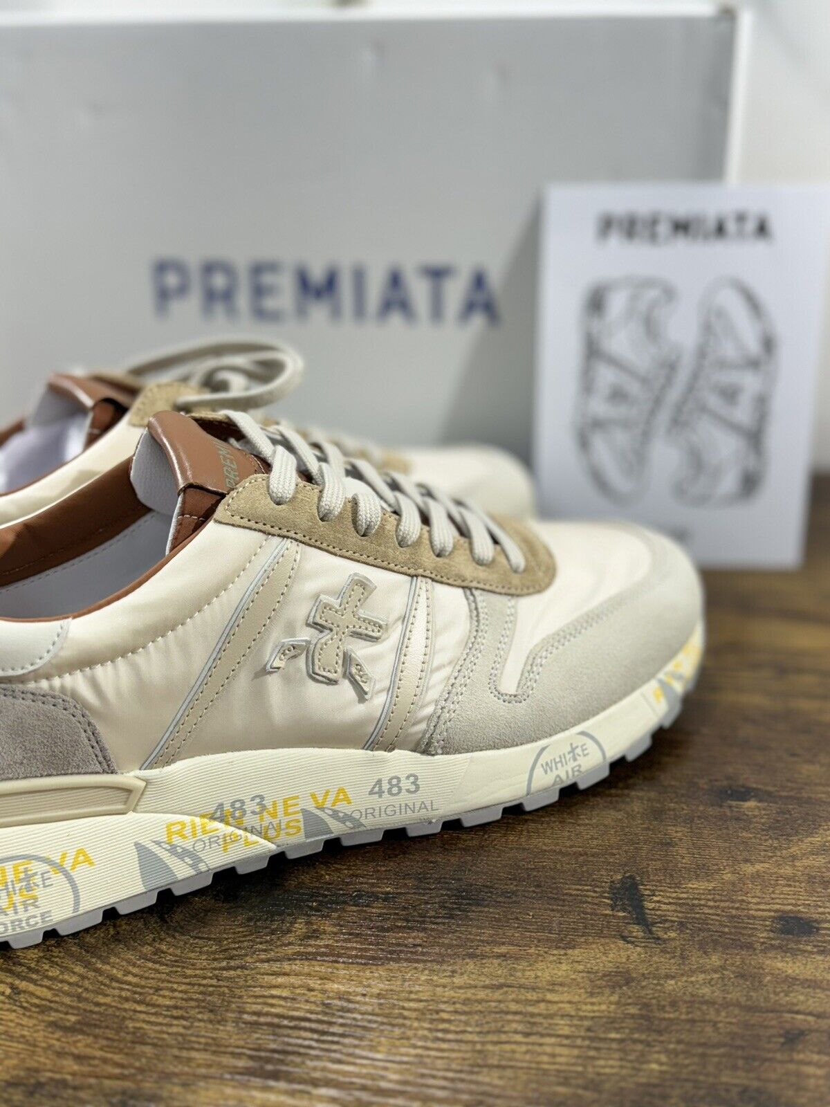 Premiata Lander  Sneaker Uomo Bianco Beige  Casual Premiata 44