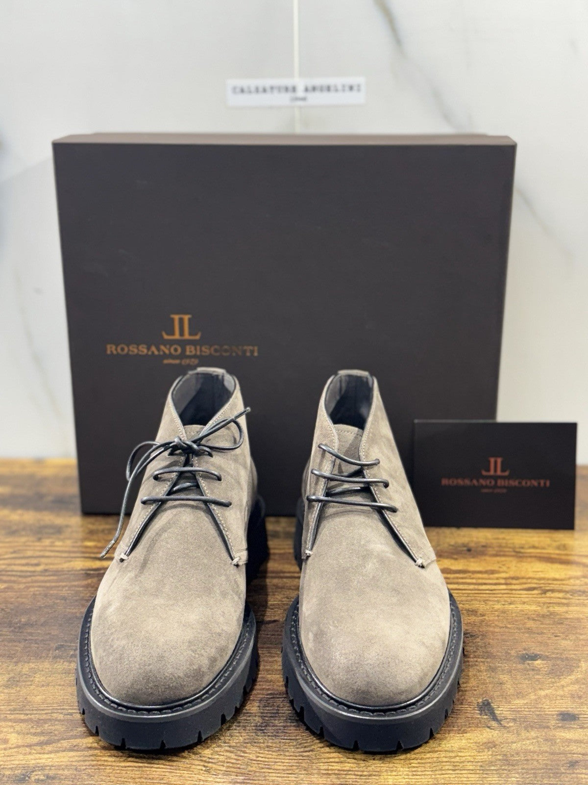 Rossano Bisconti Polacchino  Uomo  Pelle Tortora     Fully Made In Italy 44