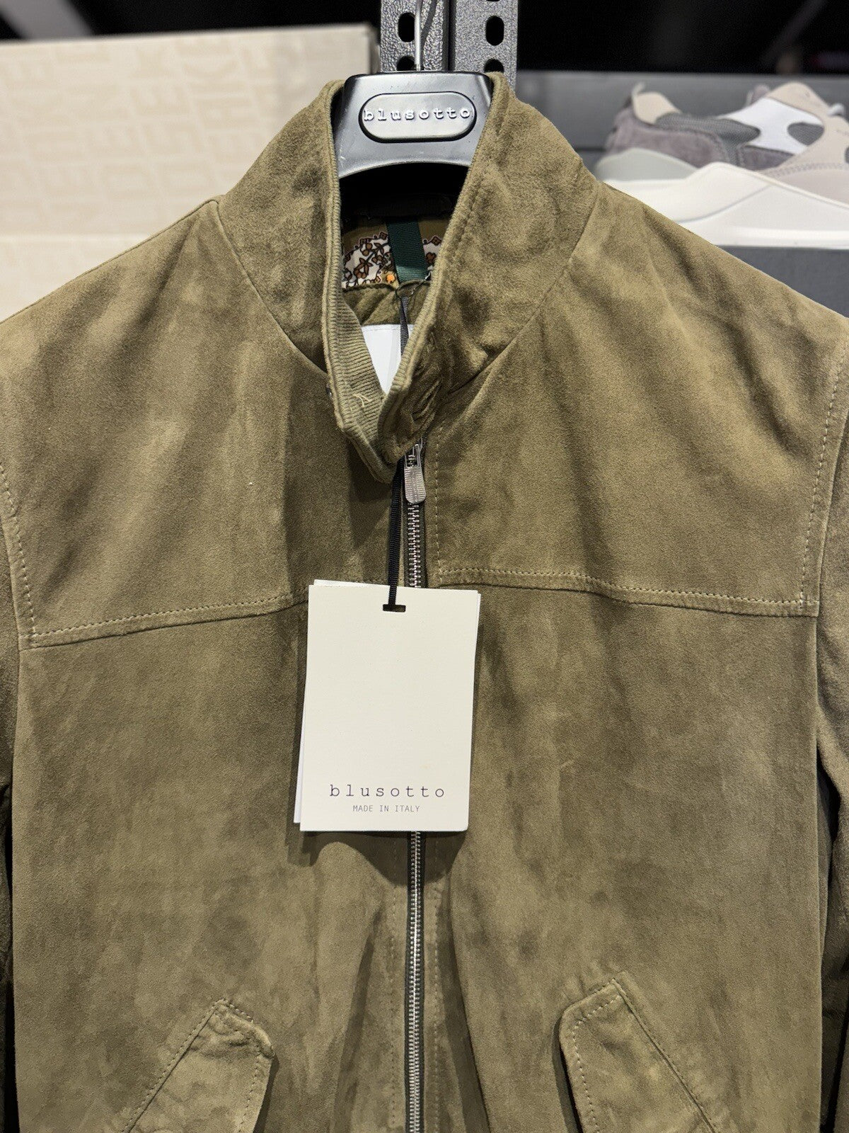 Blusotto Giacca In Vera Pelle Suede Salvia Luxury Jacket Leather Taglia S