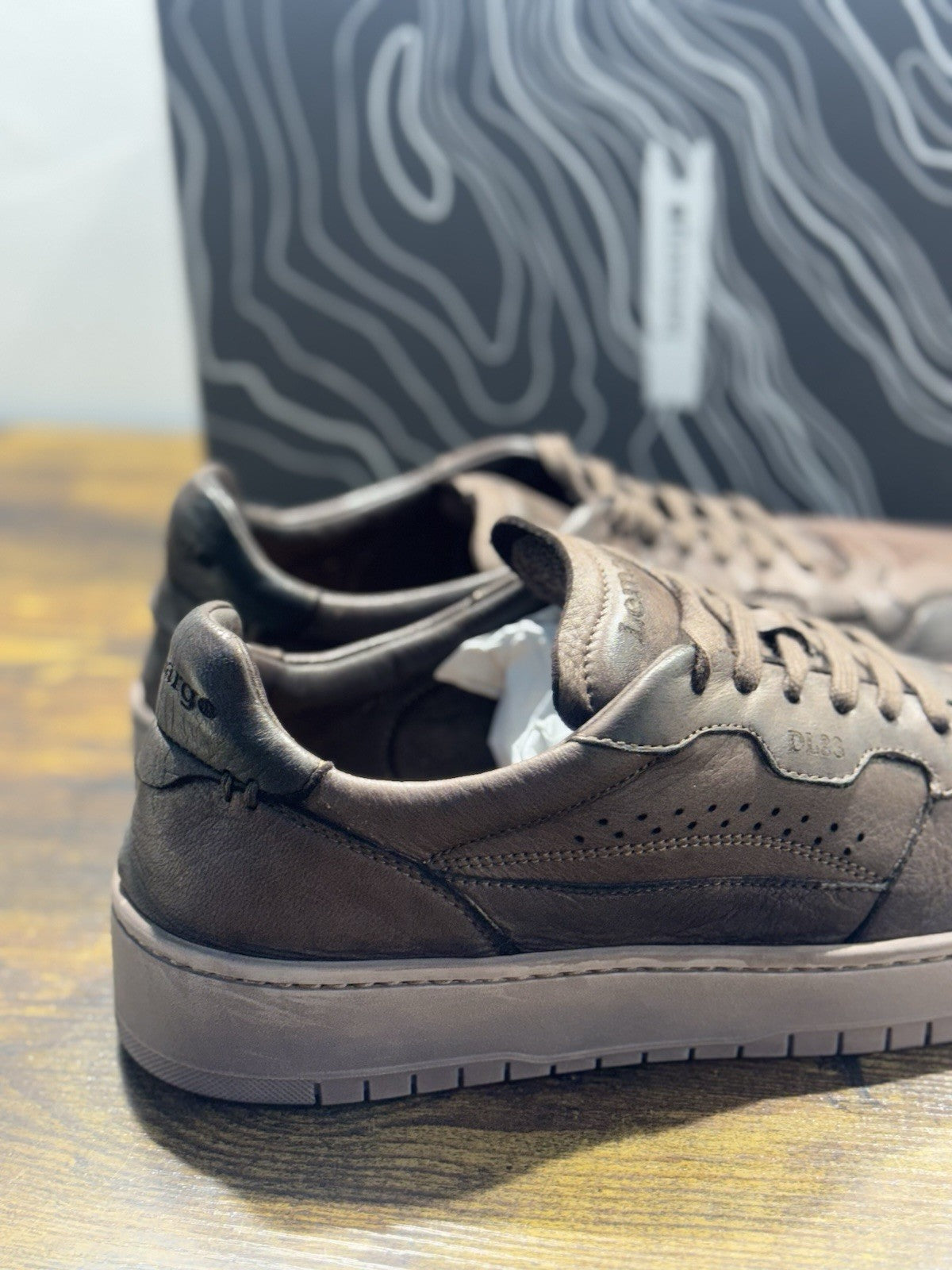 Lemargo Sneaker Pelle Cervo Testa Moro  Casual Luxury Handmade Uomo 46