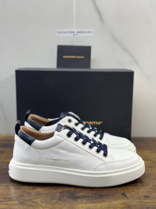 Alexander Smith Sneaker Bond Pelle Bianca Blu Uomo 44